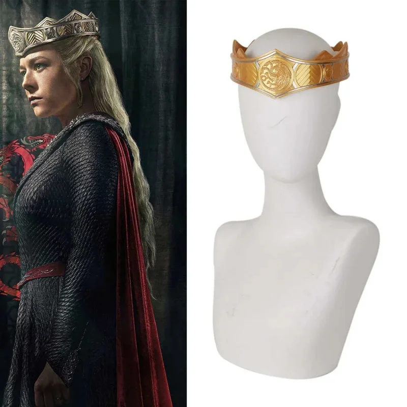 New Movie Dragon Family Rhaenyra Targaryen Cosplay Headwear Unisex Crown Headband Golden Crowns Halloween Hair Accessories Props