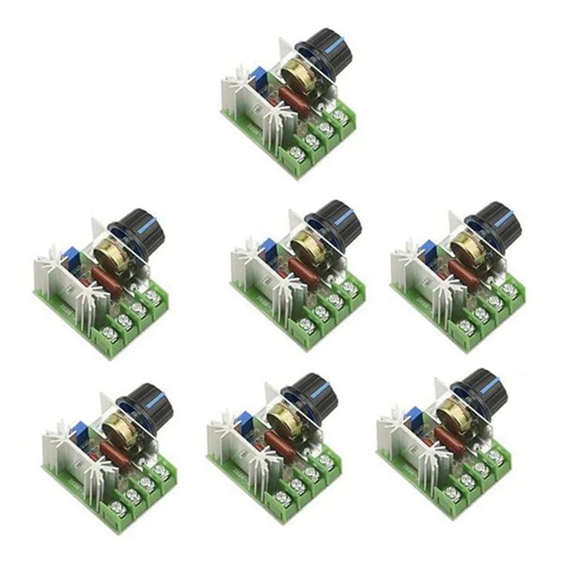 7PCS 25A AC 220V 2000W SCR High Power Electronic Voltage Regulator Module Adjustable Motor Speed Controller Regulation