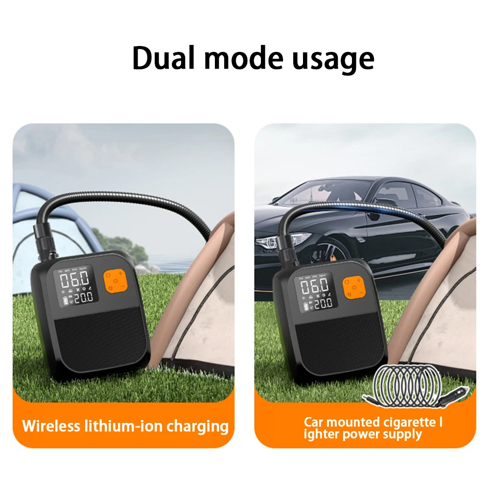 DC 15V 120W Portable Air Pump 25PSI Electric Air Compressor Paddle Board Pump 8000mAh Battery SUP Inflatable Pump for Kayak Boat