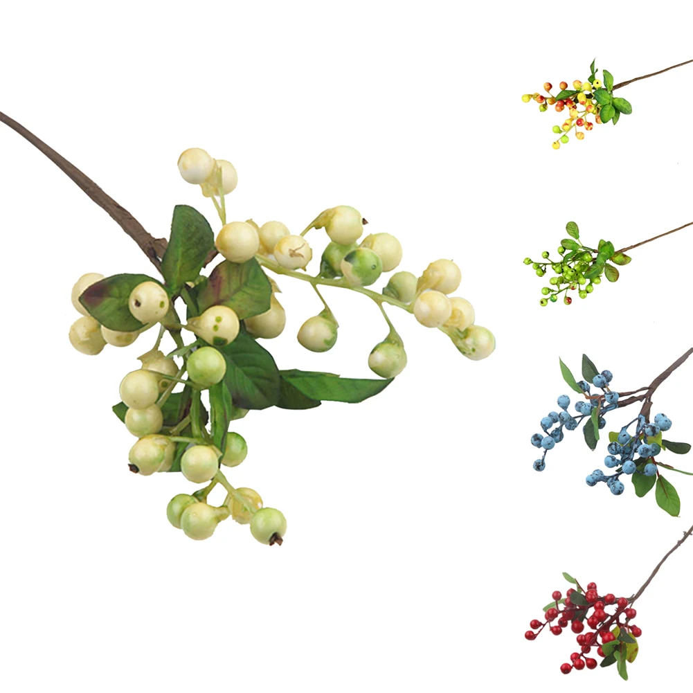 

25cm Simulation Berry Acacia Bean Flower Arrangement Artificial Berries Picks Wedding Home Table Decorations