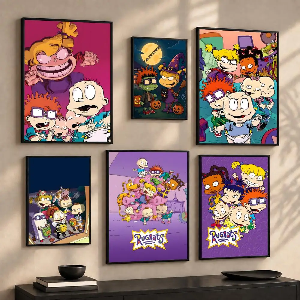 Classic Cartoon R-Rugrats Poster Wall Art Print Sticker for Bedroom Living Room Dorm Office Modern Home Decor Gift