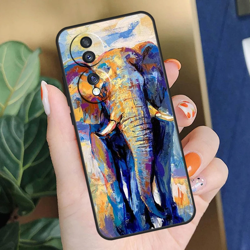 Elephant Theme Print Case For Honor X8 X6 X7 X9 X8a X9a X7a X6a 50 70 90 Lite 8X 9X Honor Magic 5 Lite Pro Cover