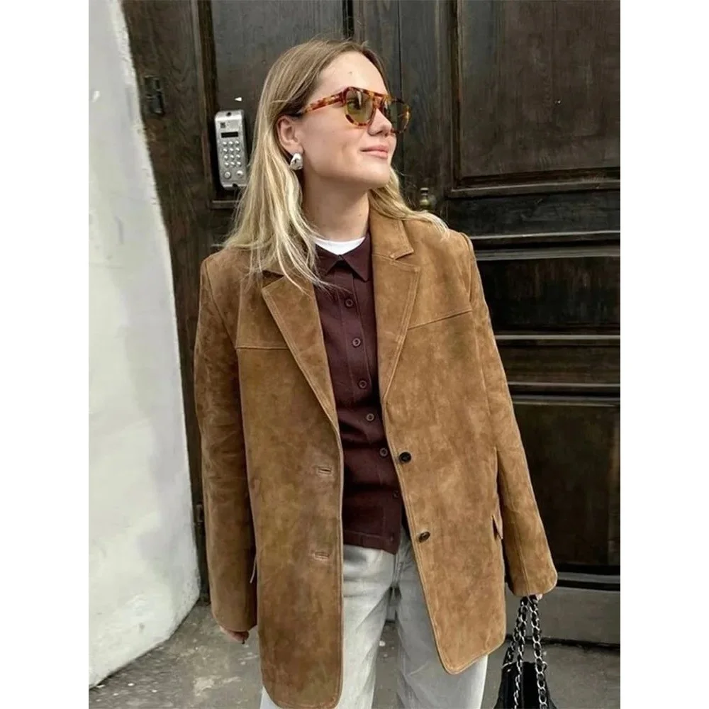 

Vintage Suede Single Breasted Fem Jaets Chic Long Sv Cleanfit Sle 206 Winter Collection Ladies Faion Outerwear