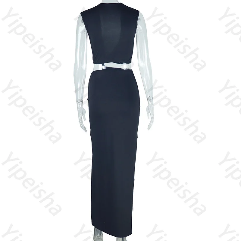 ノースリーブ無地サイドスリットイブニングドレスエレガントセレブリティドレス絶妙な高品質プロムパーティードレス女性カスタマイズ