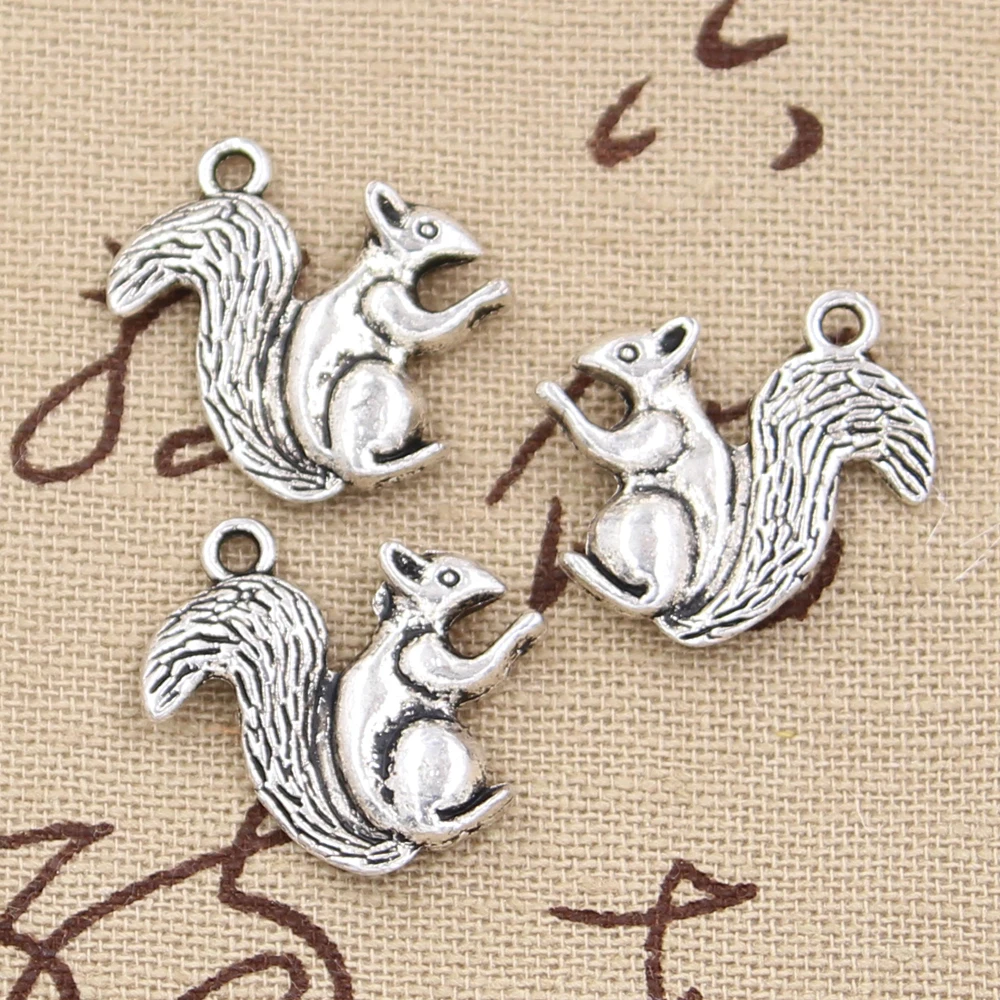 8pcs Charms Squirrel 21x21mm Antique Making Pendant fit,Vintage Tibetan Bronze Silver color,DIY Handmade Jewelry