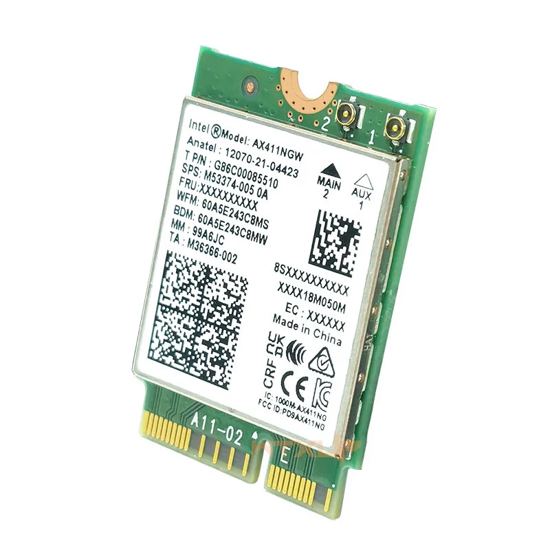 Wi-Fi 6E AX411 AX411NGW WIFI network card CNvio2 802.11ax 2.4/5/6GHz Bluetooth 5.3 BT5.3  for Win 10 11