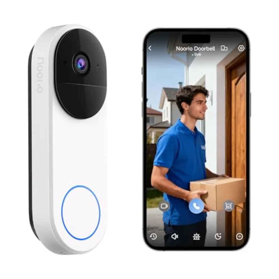 

Wireless Doorbell Camera with Rechargeable Battery, 2K+ Resolution, 2-Way Audio, Color Night Vision, AI Motion Detection, Smart