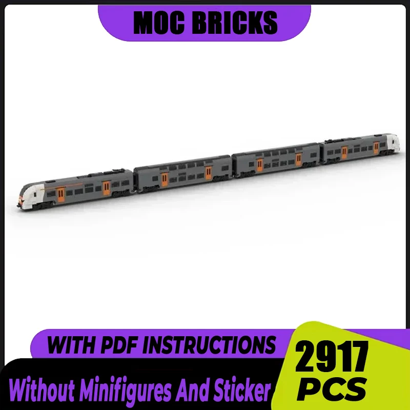 City Train Model Moc Building Bricks RRX Ruhr Express Locomotive Technology Modular Blocks Gift Christmas Toys DIY Sets Assembly