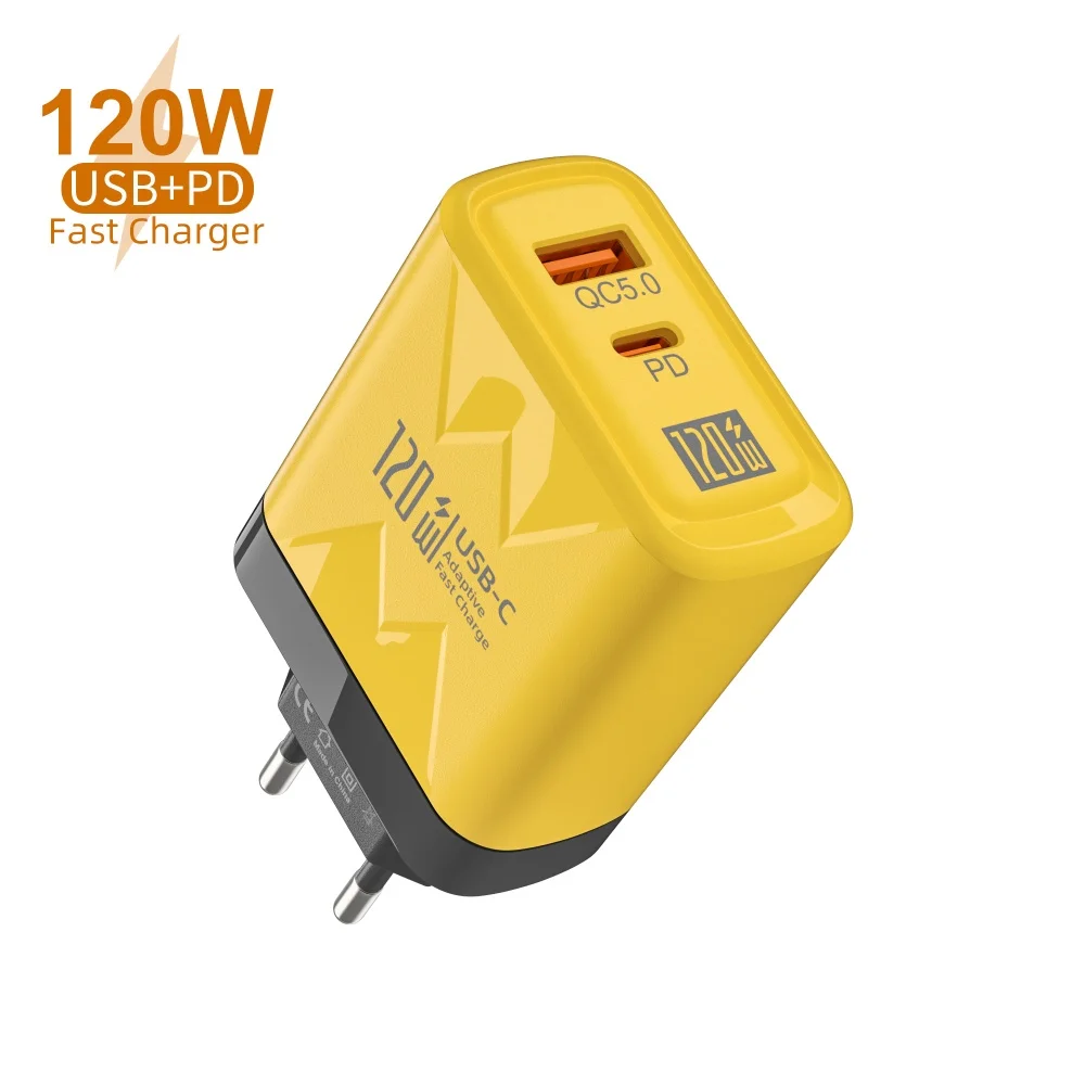 120W USB Typ-C Ladegerät PD Schnellladegerät für iPhone 15 Samsung Xiaomi Quick Charge EU/US Stecker Wandladegerät