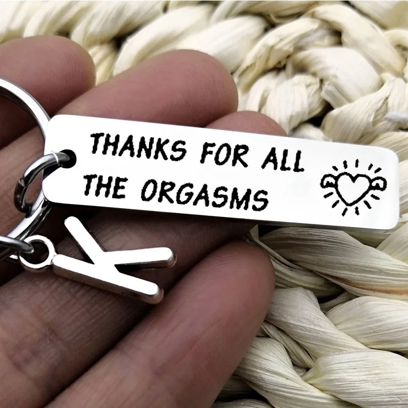 Thank you for .. All orgasms couple Christmas stainless steel key chain with 26 letters