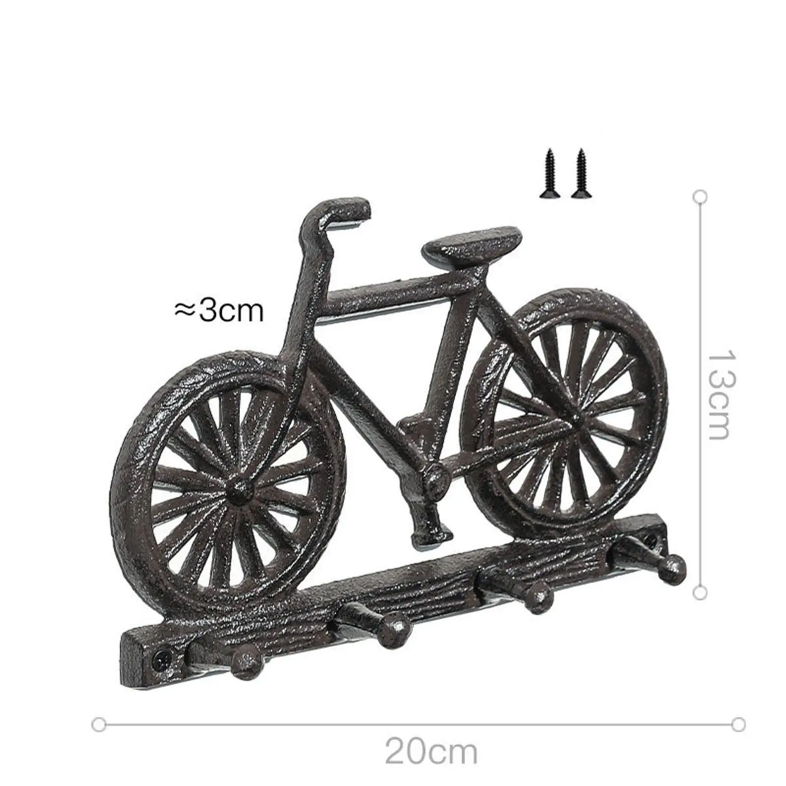 

Key Holder Decorative Organizer Heavy Duty Cast Iron Bicycle Wall Hooks for Home Barn Kitchen Easy Installation