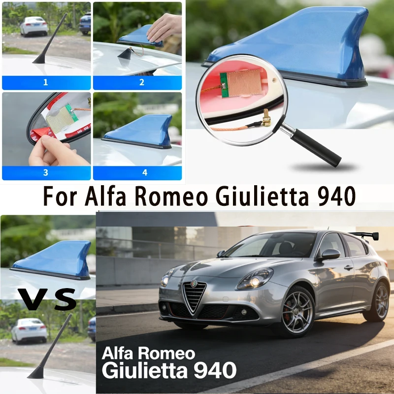 

For Alfa Romeo Giuli Car Shark Fin Antenna Roof Mount AM FM Signal Amplifier Auto Radio Aerial Topper Waterproof Car Accessories