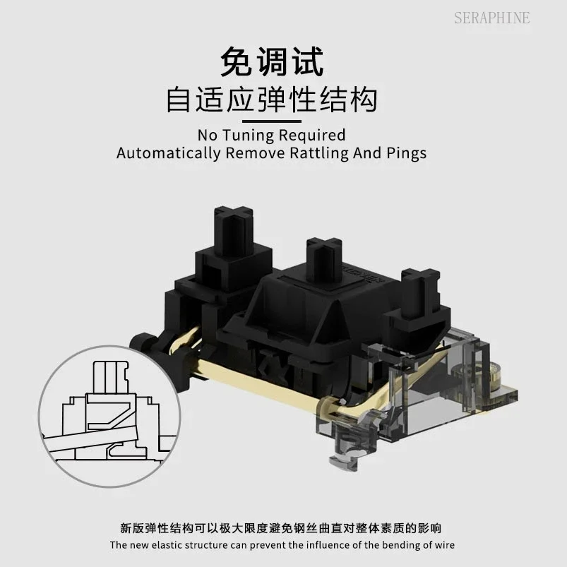 Designer Studio PCB Screw in Stabilizer for Mechanical Keyboard 4x2u 6.25u 7u Black Translucent White Game PC