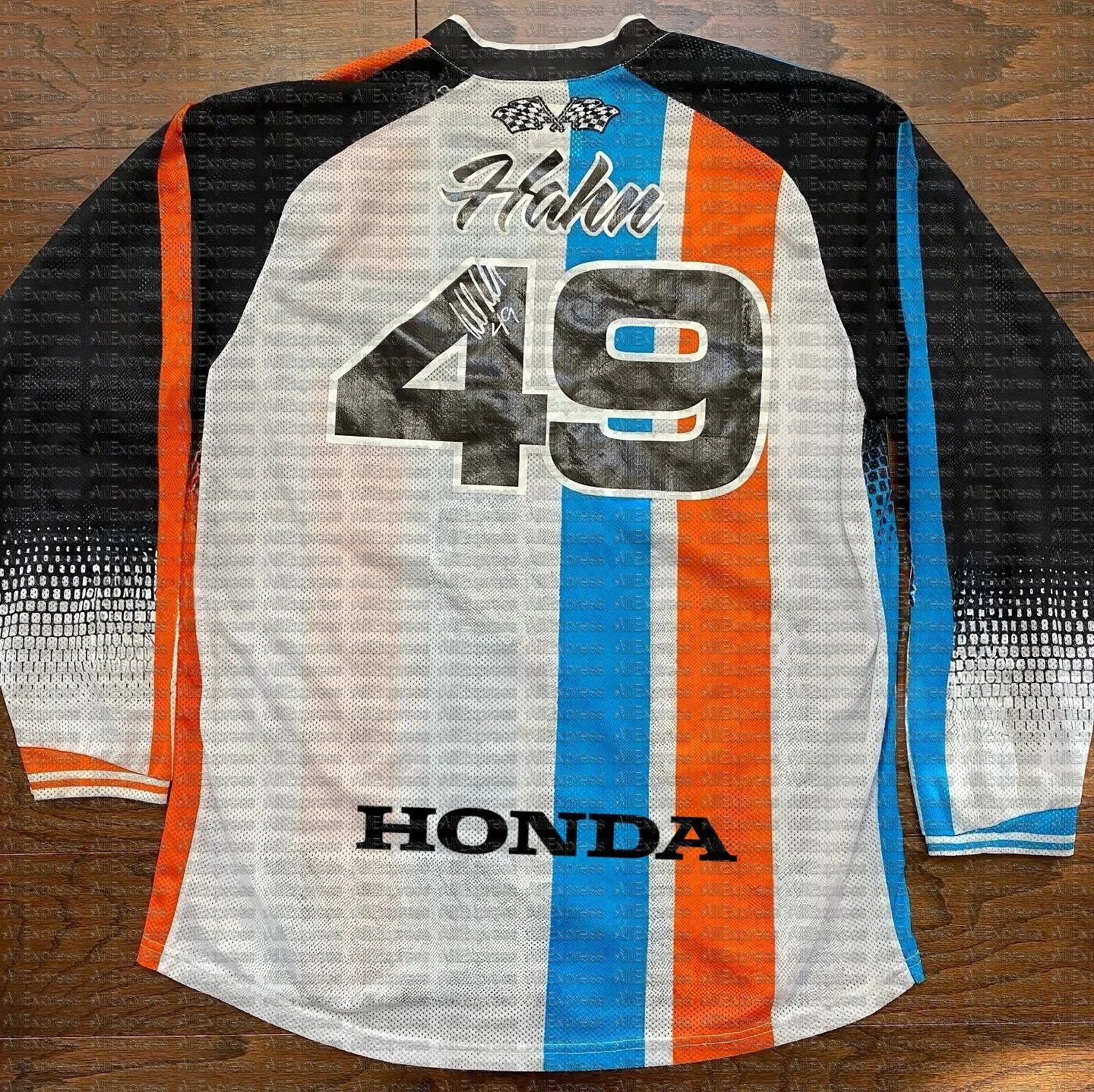 

Honda 2025л Лето # 49 HAHU мотоциклетный трикотаж с длинным рукавом, дышащая рубашка для верховой езды, удобный мото-топ для гонок по бездорожью