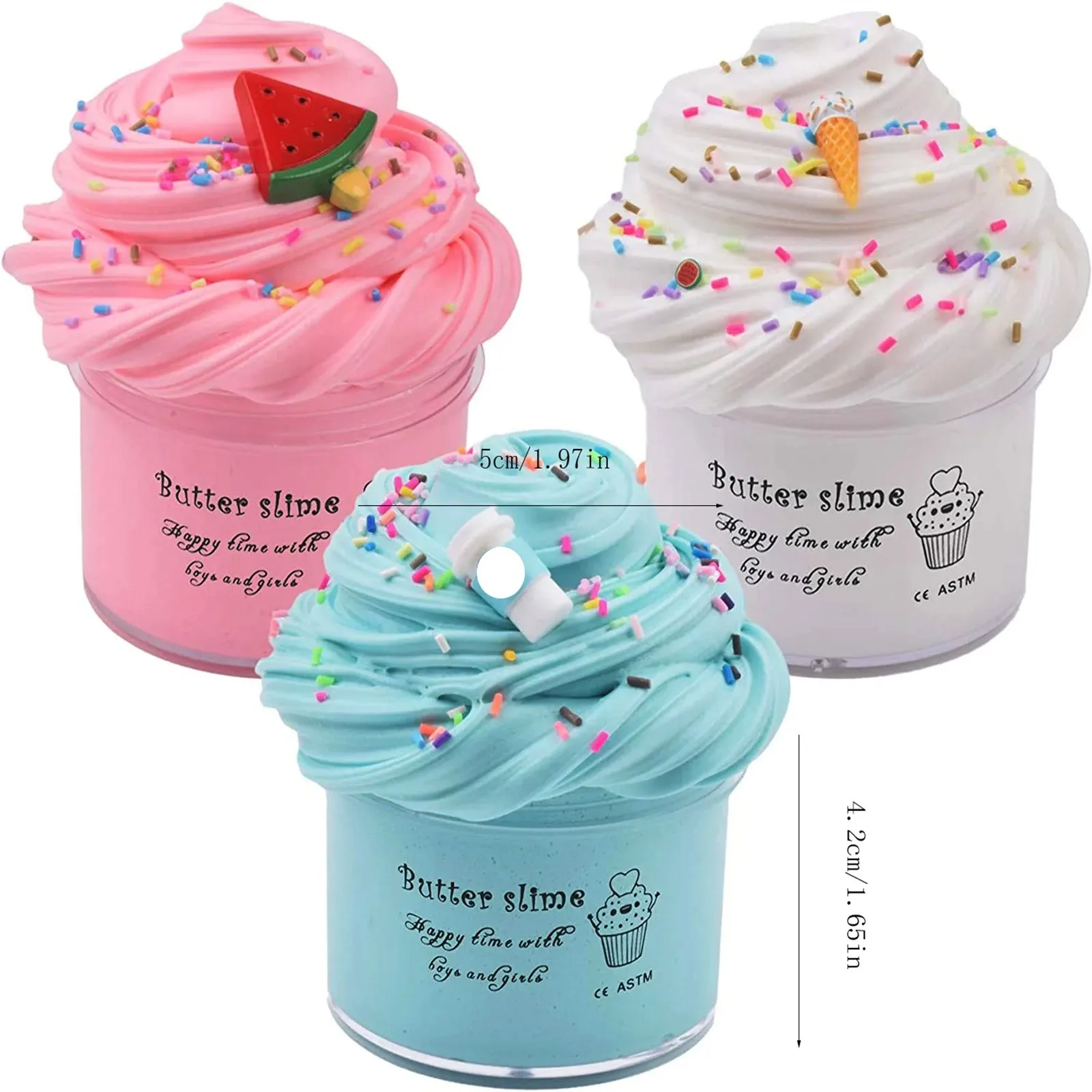 2025 مجموعة مكونة من 3 قطع من سلايم الزبدة فائقة النعومة وغير لزجة يمكنك صنعها بنفسك Surprise Slime 70M