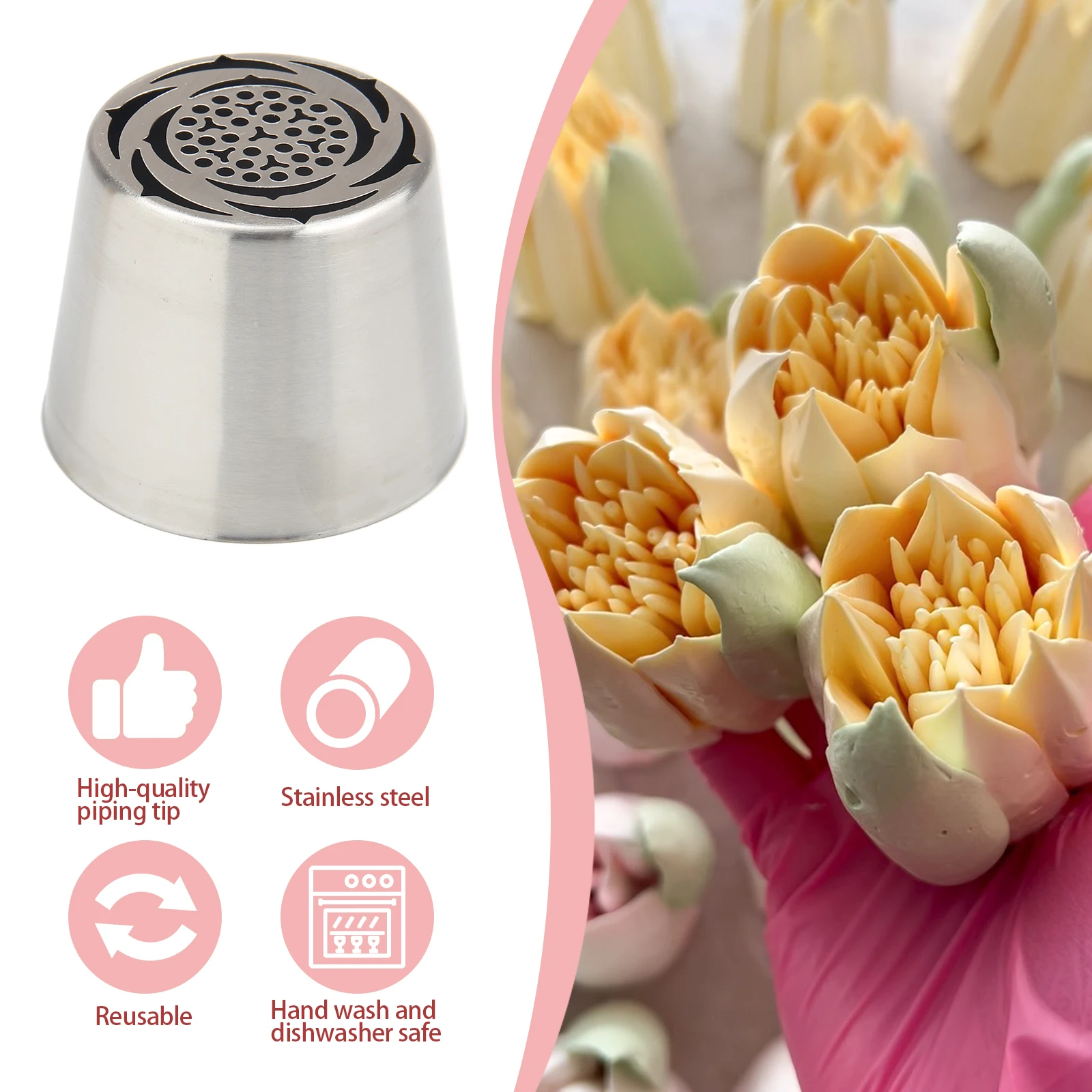 Extra Large Russian Flower Nozzle Squeeze Flower One Piece Tulip Bouquet Squeeze Flower Nipple Cake Decoration Baking Tools SL54