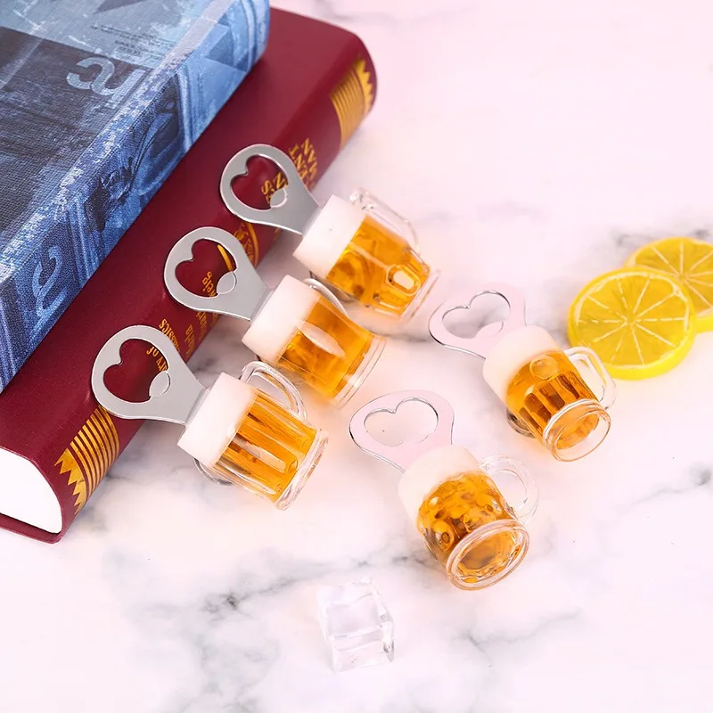 

3D Simulation Beer Glass Opener Creative Beer Glass Shaped Soda Bottle Opener Refrigerator Sticker Fun Refrigerator Sticker Gift