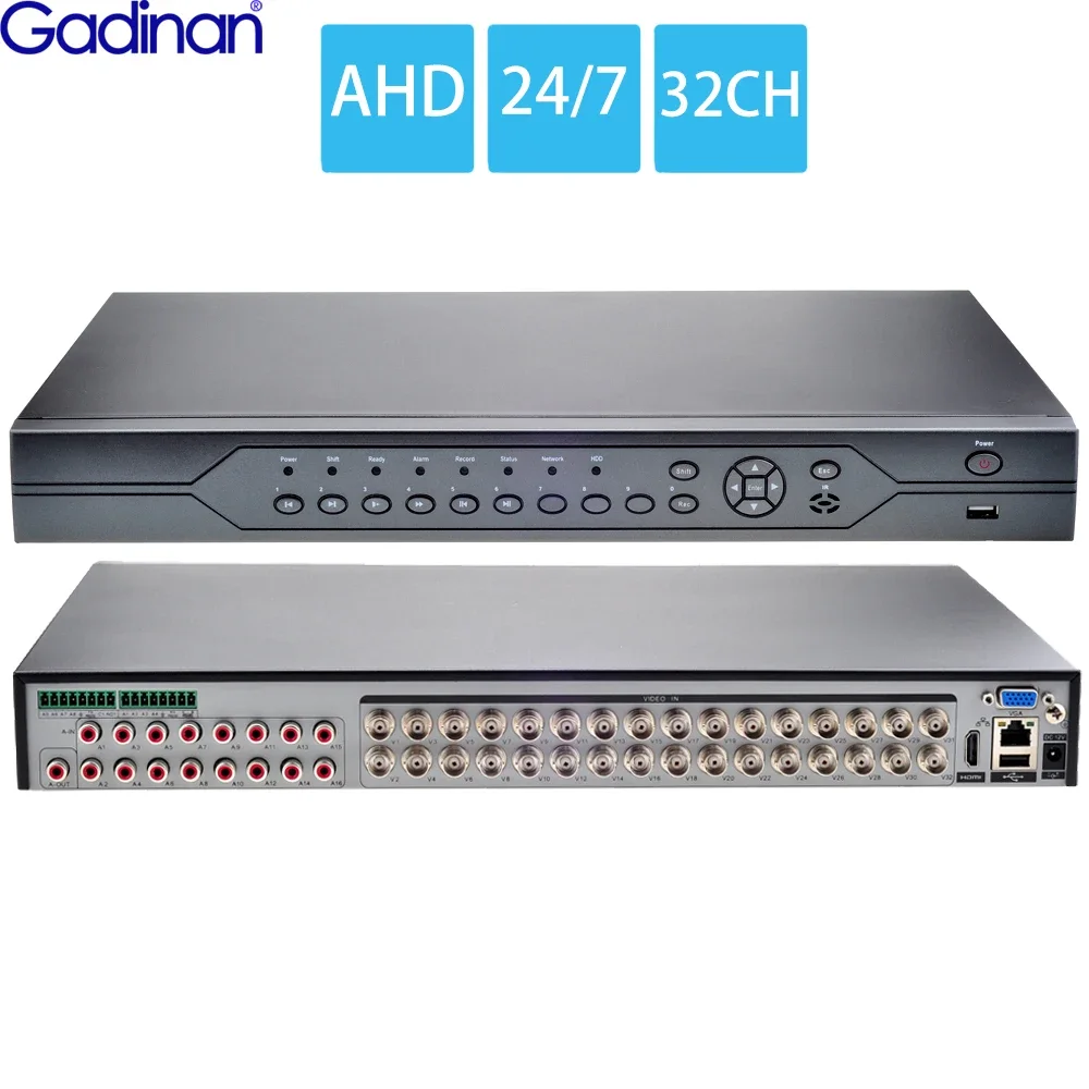 AZISHN 32CH 5MP AHD DVR Audio Input Hybrid HD DVR H.265 CVI TVI NVR HDMI Video 6-in-1 Coaxial Hybrid NVR