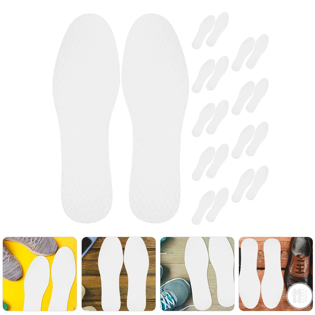 20 Pairs White Pulp Insole Replaceable Shoe for Insoles Cushions Men Massaging Inserts Sneakers Repair Shoes Women