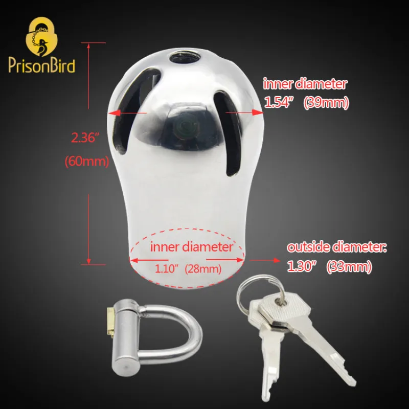 CHASTE BIRD New Male Luxury Chastity Device Stainless Steel Cock Penis Cage with Titanium Plug PA Magic Lock Sex Toy BDSM A294