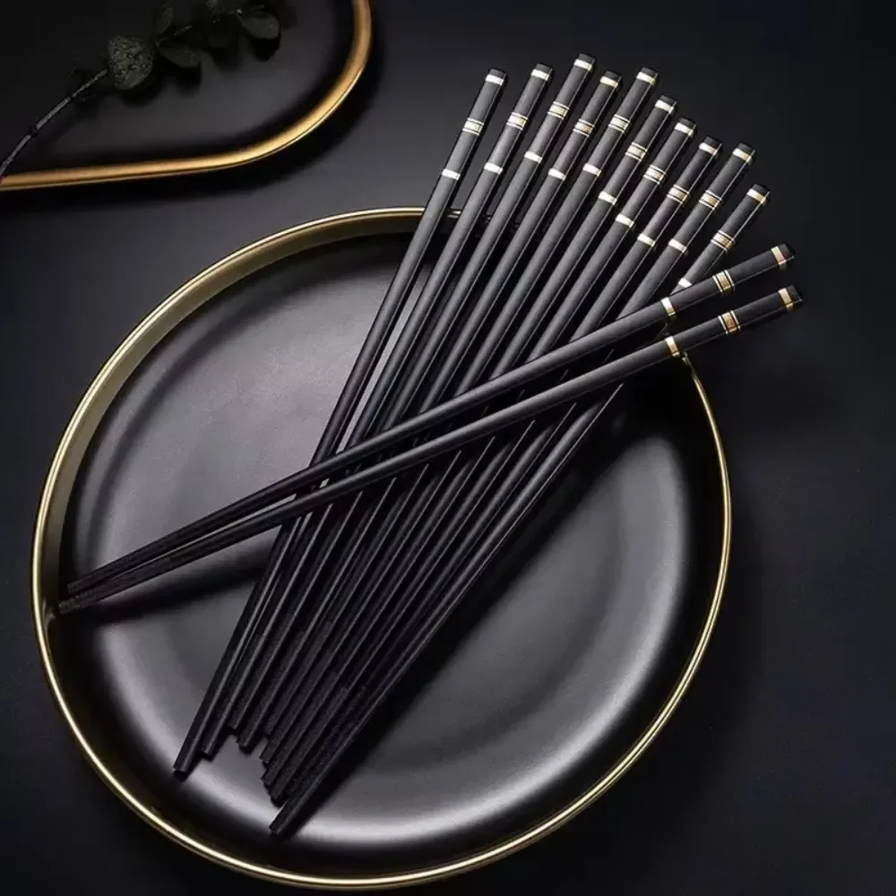 5 Pairs Chinese Japanese Chopsticks Sushi Sticks Korean Chopsticks Reusable Alloy Chop Sticks Kitchen Tableware Tool Accessories