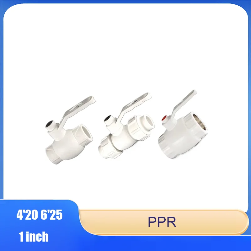 

4'20 6'25 1 inch 32 PPR Hot-Melt Ball Valve with Internal Threads, Threaded Ball Valve, Union Ball Valve, Thickened Valve Body