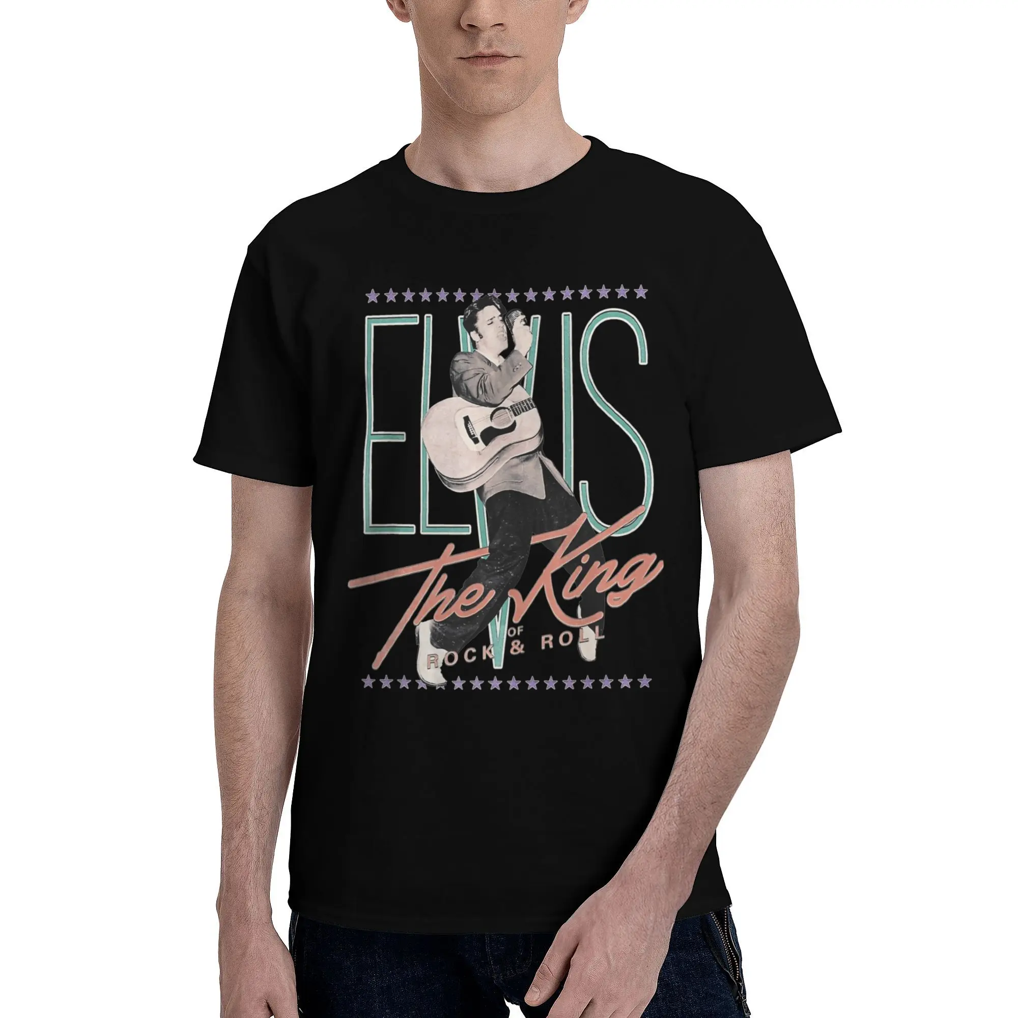 E-Elvis Presley Tee Shirt for Men Women Graphic T Shirts Hip Hop Rock And Roll Cotton Clothing