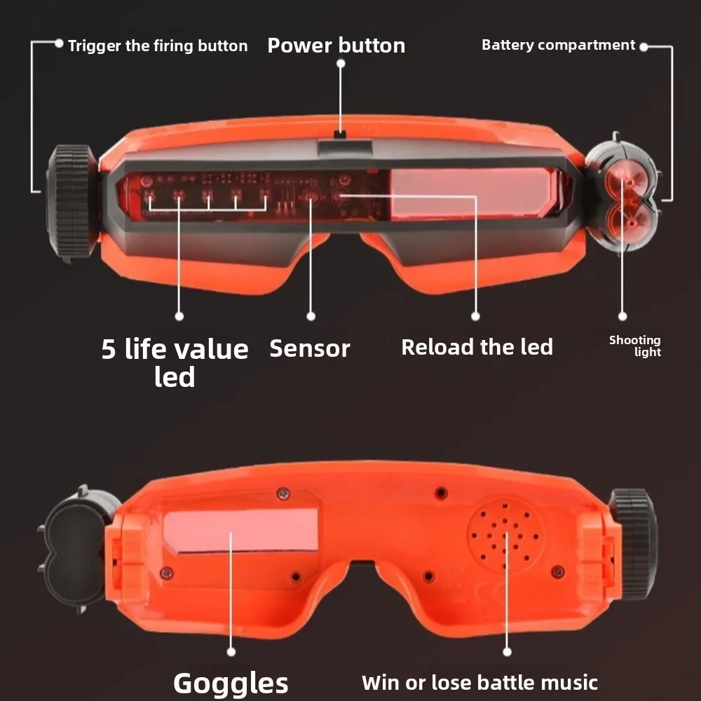 Óculos de Laser Simples Ajustáveis para Brincar, 2 Peças, Luz LED, Jogo de Laser ABS, Óculos Legais para Crianças até 10m