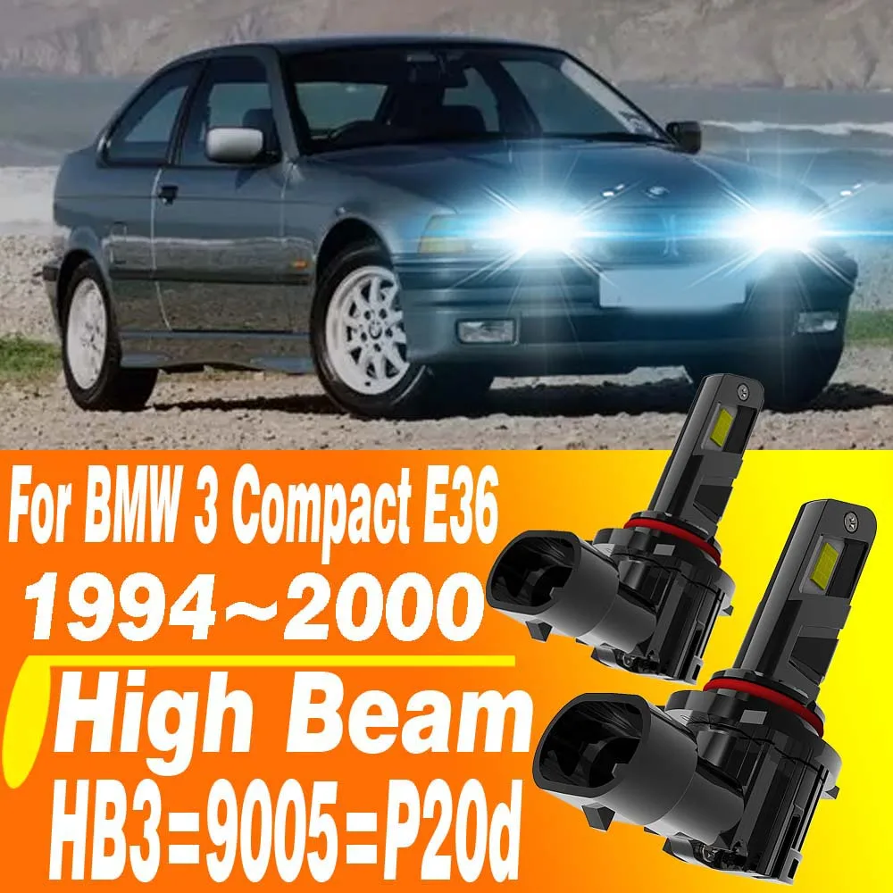 2 шт. HB3 9005 светодиодные фары Canbus P20d автомобильные дальние фары DRL противотуманные фары турбодиодные лампы 12 В 55 Вт для MW 3 Compact E36 1994 ~ 2000