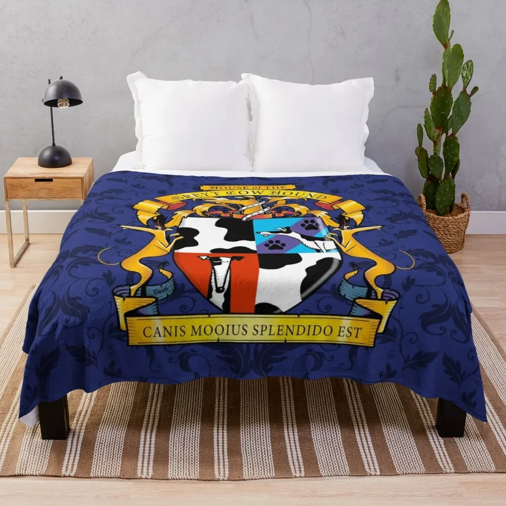 

Greyhound Heraldry: Greyt Cow Hound Throw Blanket Picnic Bed Fashionable Flannels Blankets