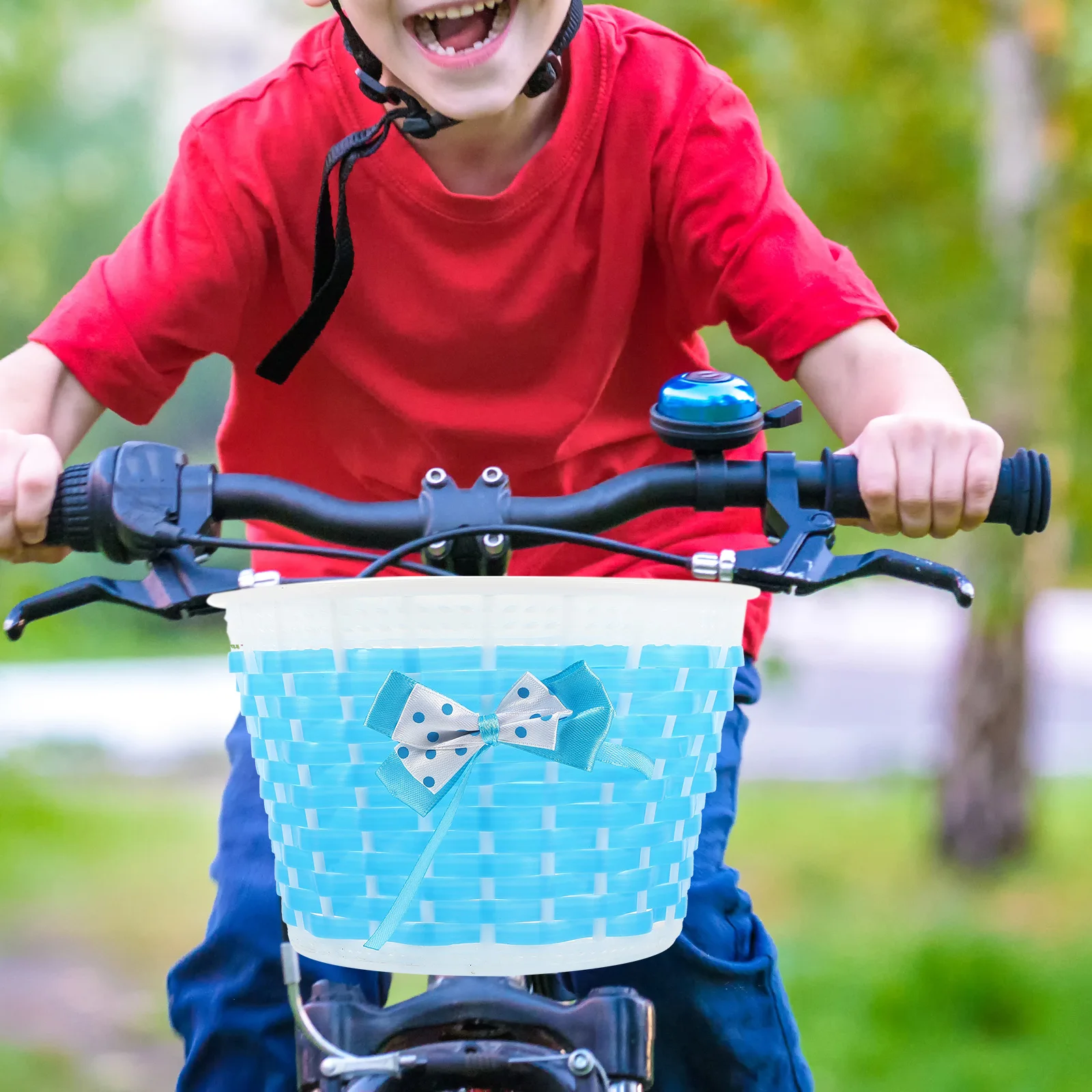 

Adorable Bike Basket 20.5x13.8x13.5cm Compact Crash Resistant Plastic Bike Basket Front Bowknot Kids Bicycle Accessories