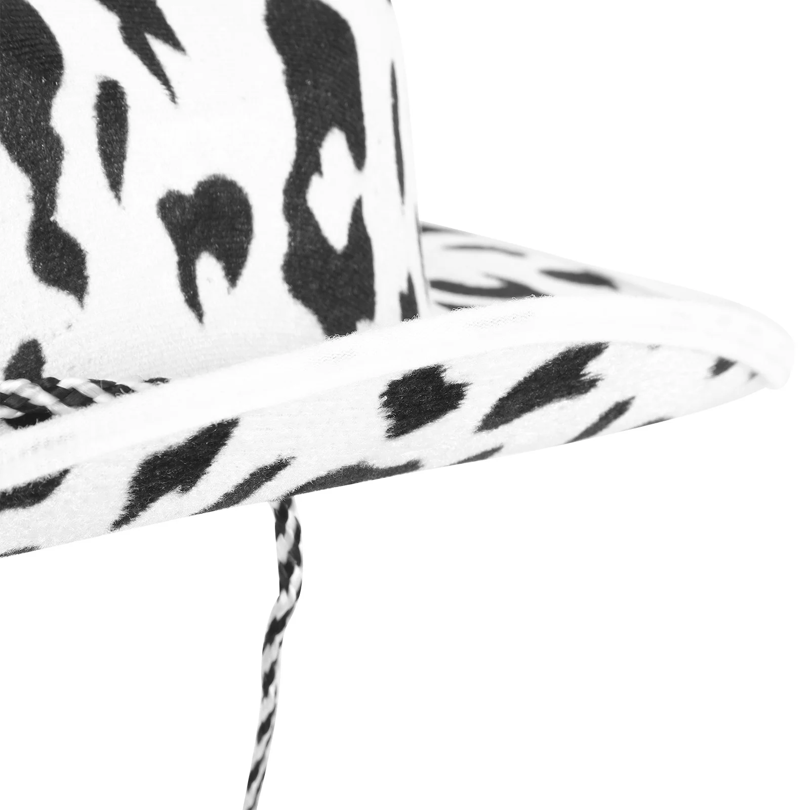 1 مجموعة البقرة المطبوعة قبعة حساسة المألوف راعية البقر قبعة حزب اللباس تأثيري هالوين اكسسوارات الزفاف وتتسابق للنساء #3