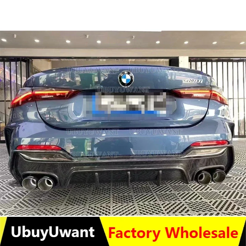 For BMW G22 G23 Car Rear Bumper Lip Spoiler Diffuser 425i 430i M440i M Sport Rear Diffuser CARBON 2020+