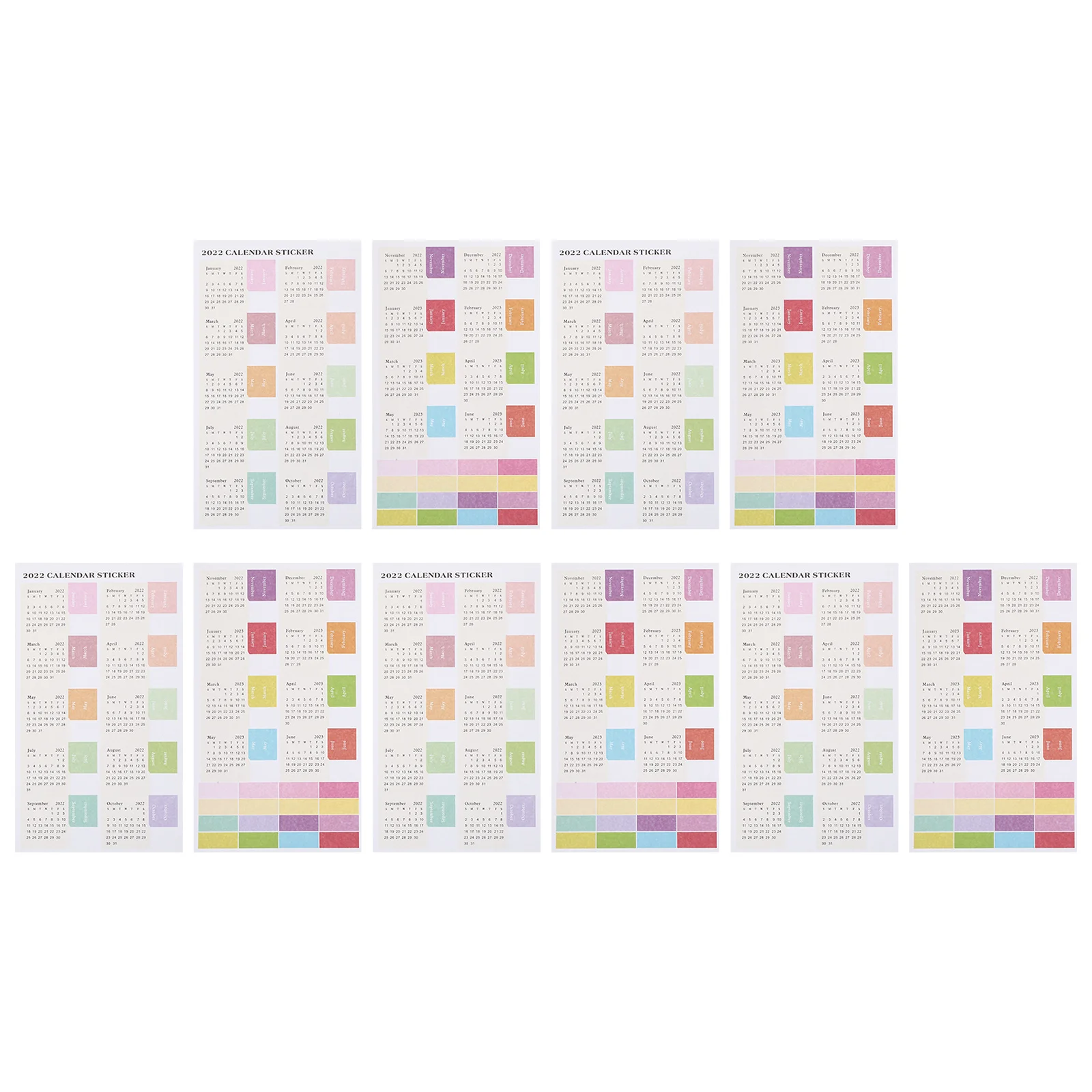 10 etichette per mesi dell'anno, adesivi con linguette indice mensile, decorativi per calendario