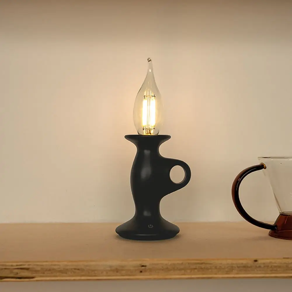 Dimmable Candle Shape Light Romantic Soft Light LED Atmosphere Lamp USB Rechargeable Creative Bedside Lamp Bedroom