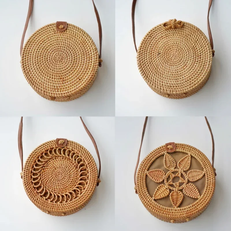 Square Round Multi Style Straw Bag Handbags Women Summer Rattan Bag Handmade Woven Beach Circle Bohemia Handbag New Fashion