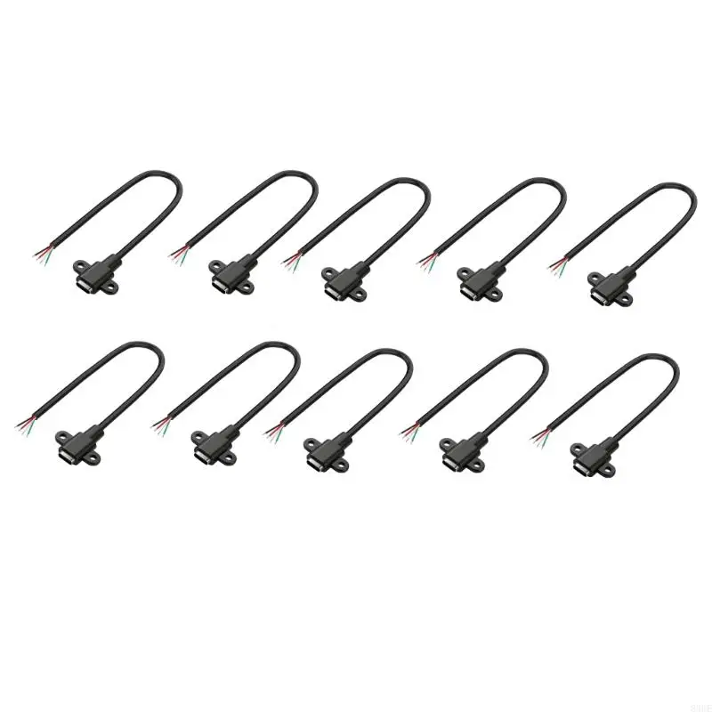 Set Of 10pcs Travel USB Type C Female Extension Wire 2 Pin And 4 Pin Configuration Option For Various Application 83CE