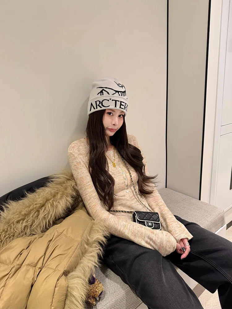 

Женский вязаный свитер Tingting с длинным рукавом, украшенный жемчугом, облегающий, для ношения под одеждой, базовый топ из мягкой хлопковой смеси