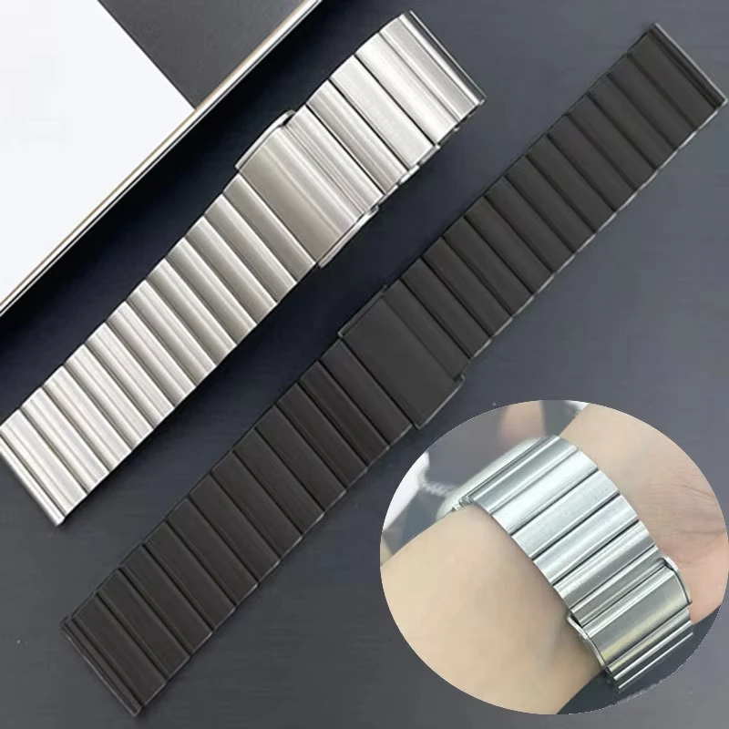 ステンレススチール製メタルバンド Apple Watch 38/40/41mm 42/44/45/46/49mm対応 リストバンド ブレスレット iWatch シリーズ 9 8 7 6 5 4 SE用ストラップ