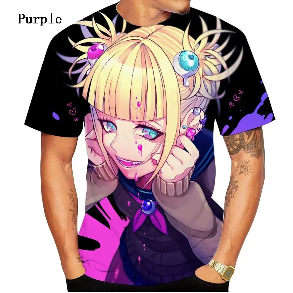 Anime Characters Himiko Toga Print T-shirt 3D Men/Women Short  Casual T Shirt Sport Summer Tops