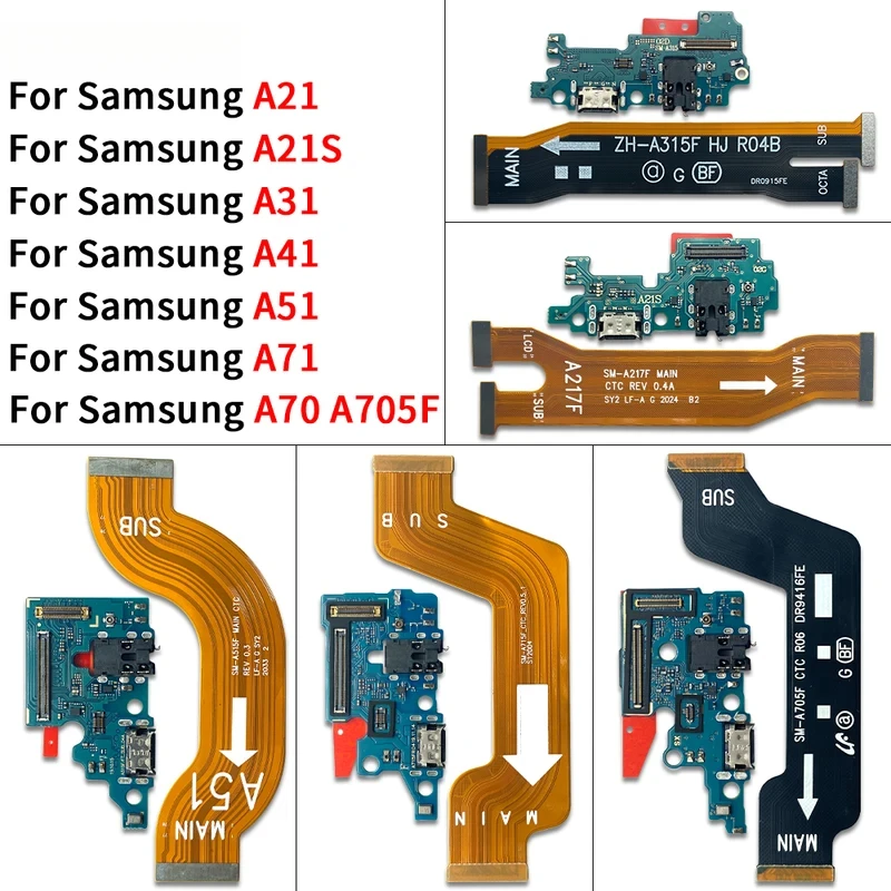 

10Pcs Main Flex For Samsung A21 A21S A31 A41 A51 A70 A71 Motherboard Connect USB Charging Port Dock Board