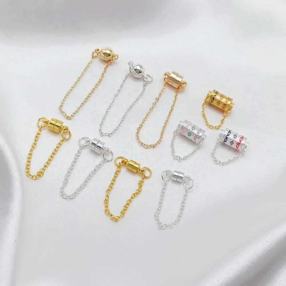 

18K Gold-plated Magnetic Clasp Safety Chain Imitation Drop End Connection Clasp Handmade DIY Bracelet Jewelry Accessory