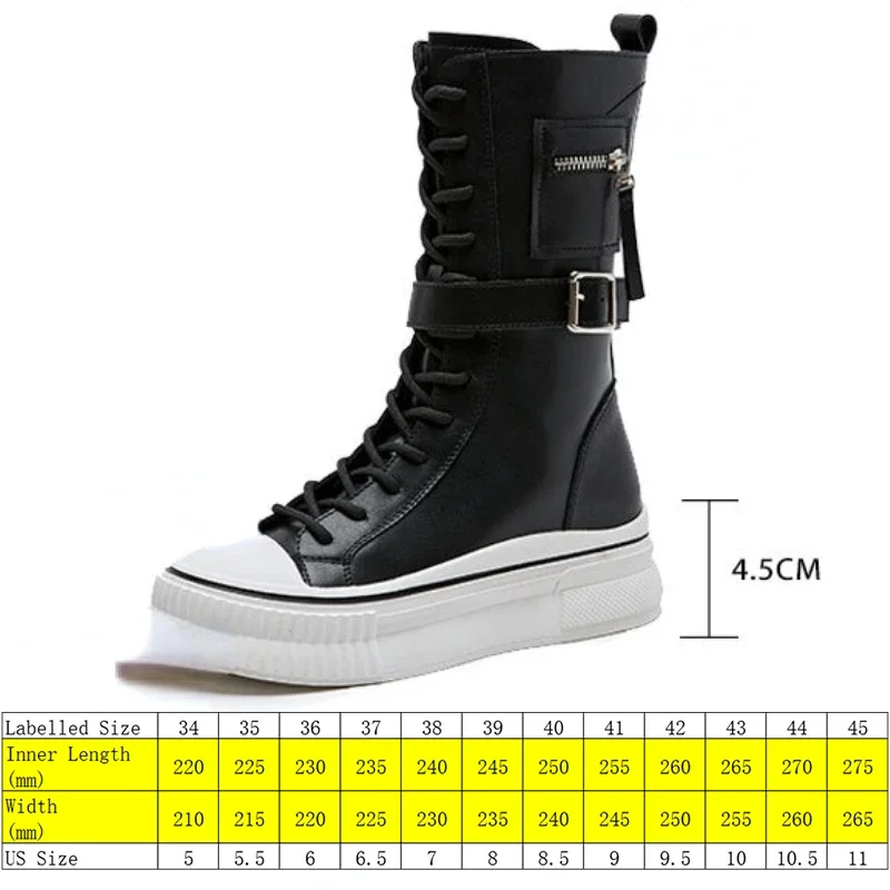 Fujin 4.5cm Microfiber Genuine Leather Platform Wedge Women Boots Ankle Spring Knee High Fashion Autumn British Boots ZIP Shoes