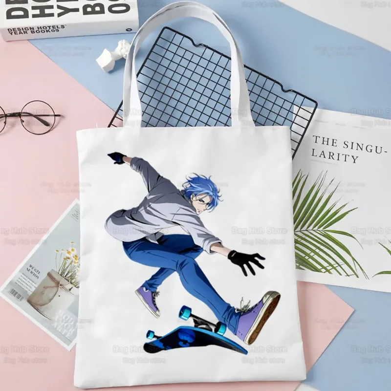 SK8 The Infinity Borsa tote in tela Eco Skate Infinity Anime Shopping Bag Skateboard Borsa a tracolla per ragazzi Borsa shopper da spiaggia