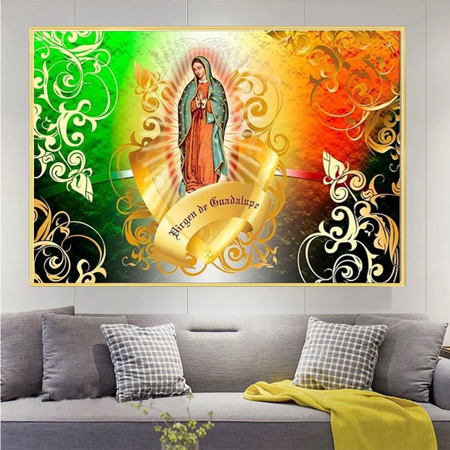 DIY Diamond Painting Religious Virgin Mary Rhinestone Diamond Mosaic Full Drill Square Embroidery Cross Stitch Handmade Hobby