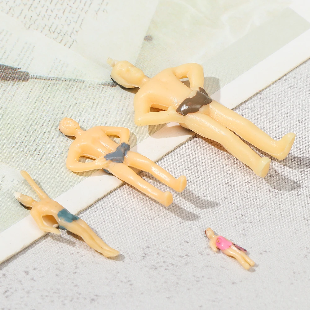 10 قطعة 1:100/1:150/1:75/1:50 مقياس شخصيات الناس ABS المواد السباحة الناس DIY بها بنفسك شخصية قطار مشهد دمية الزينة #4