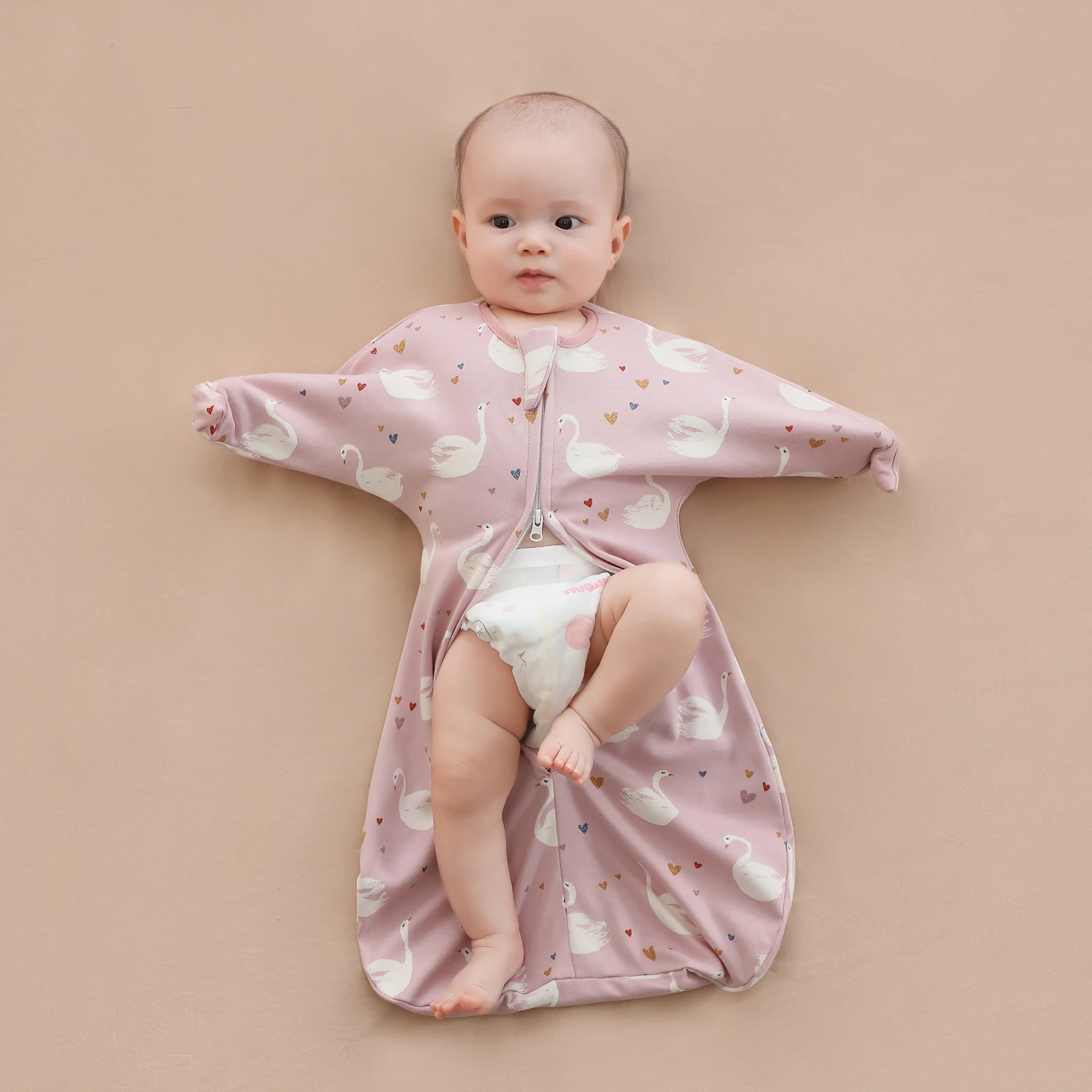 100% Cotton Baby Swaddle Blanket: Anti-Startle Newborn Wrap, Baby Sleeping Bag, Anti-Kick Swaddle