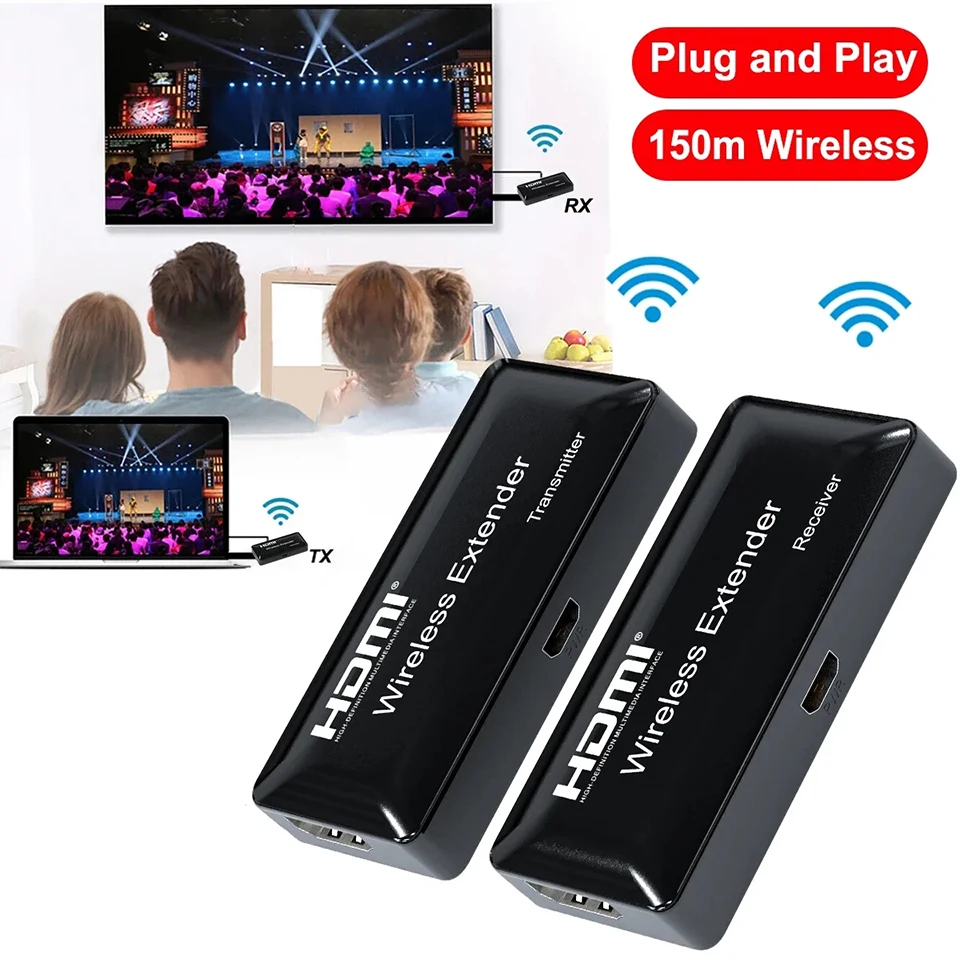 150m Mini Wireless HDMI Extender Audio Video Transmitter and Receiver TV Stick Display Adapter for PS4 Camera PC To TV Projector