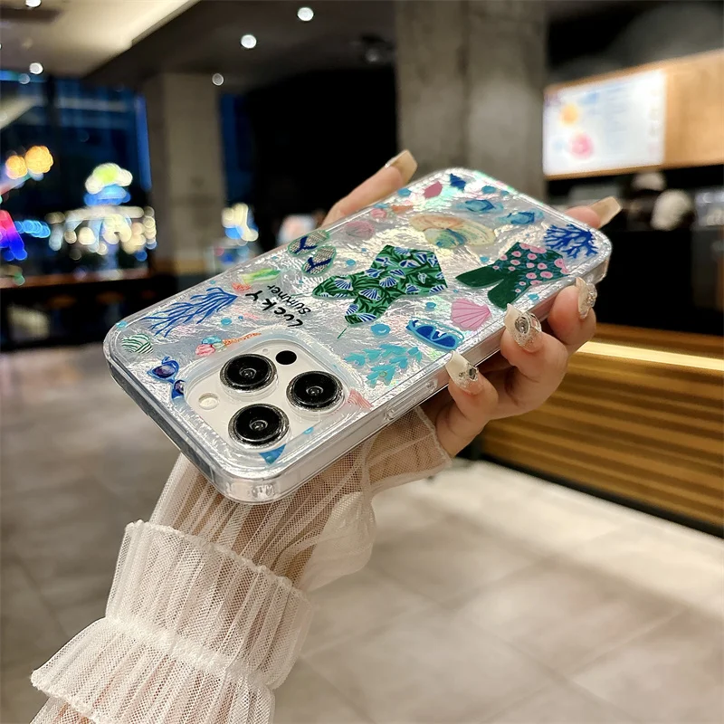 سيليكون حالة الهاتف للصدمات ، غطاء لطيف ، ملابس السباحة قبعة نمط ، بارد ، أزياء الصيف ، ايفون 15 برو ، 12 ، 14 ، 13 برو ماكس ، 11