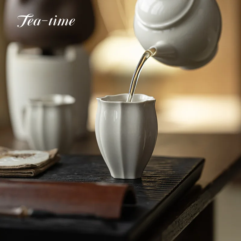 Chinese Grass Ash Tea Cup Ceramic Cups Teacup Set Porcelain Gift Jingdezhen Drinkware Unique Bowl Teaware Ceremony Tool Infusers
